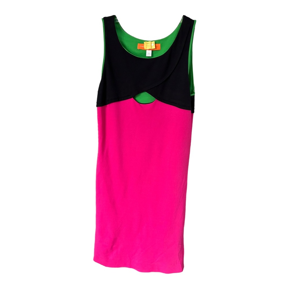 Cynthia Steffe Dress Sz M Multicolor Sheath Knee Length Sleeveless Keyho…